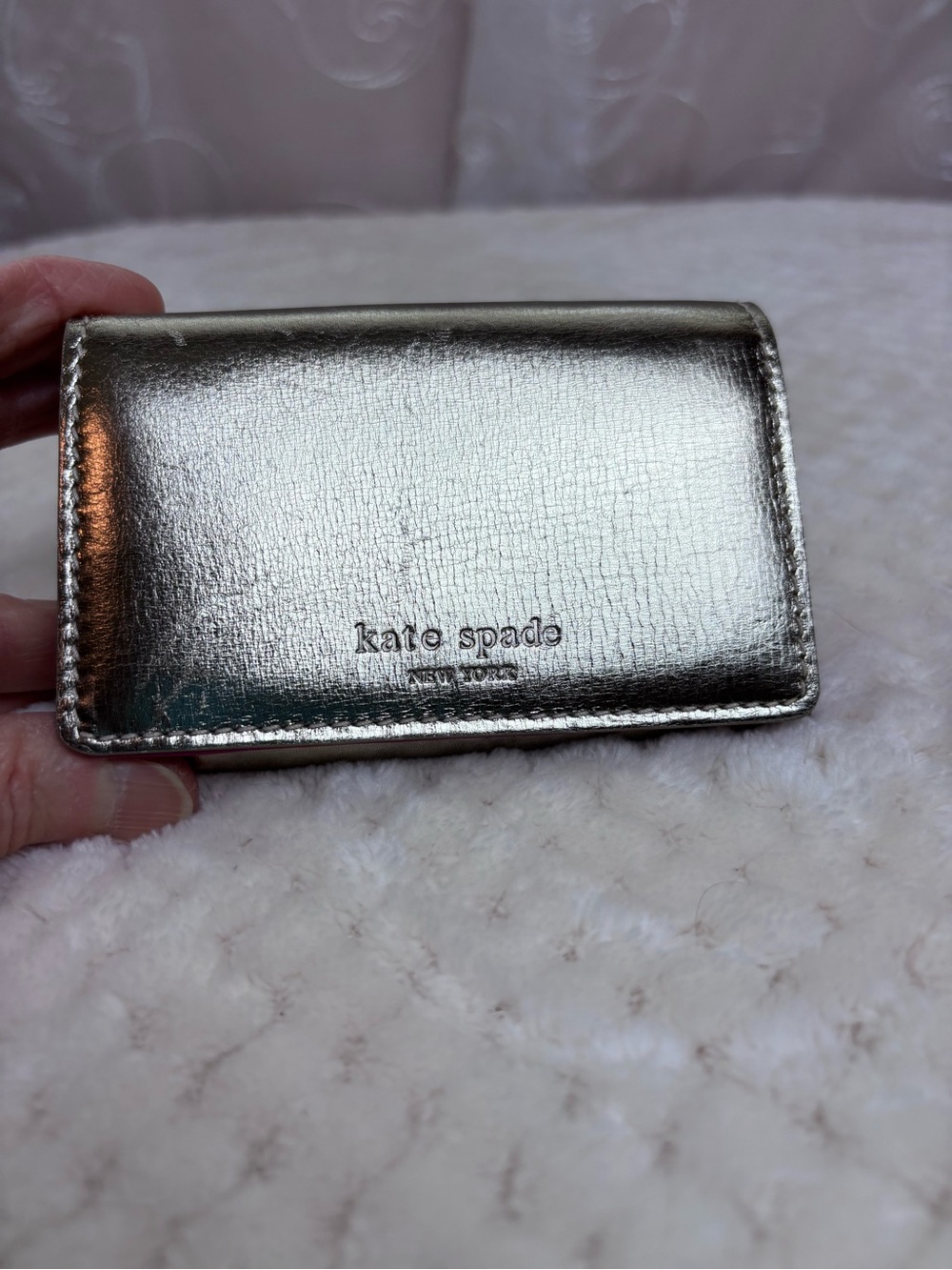 Kate Spade Mini Pale Gold Metallic Wallet